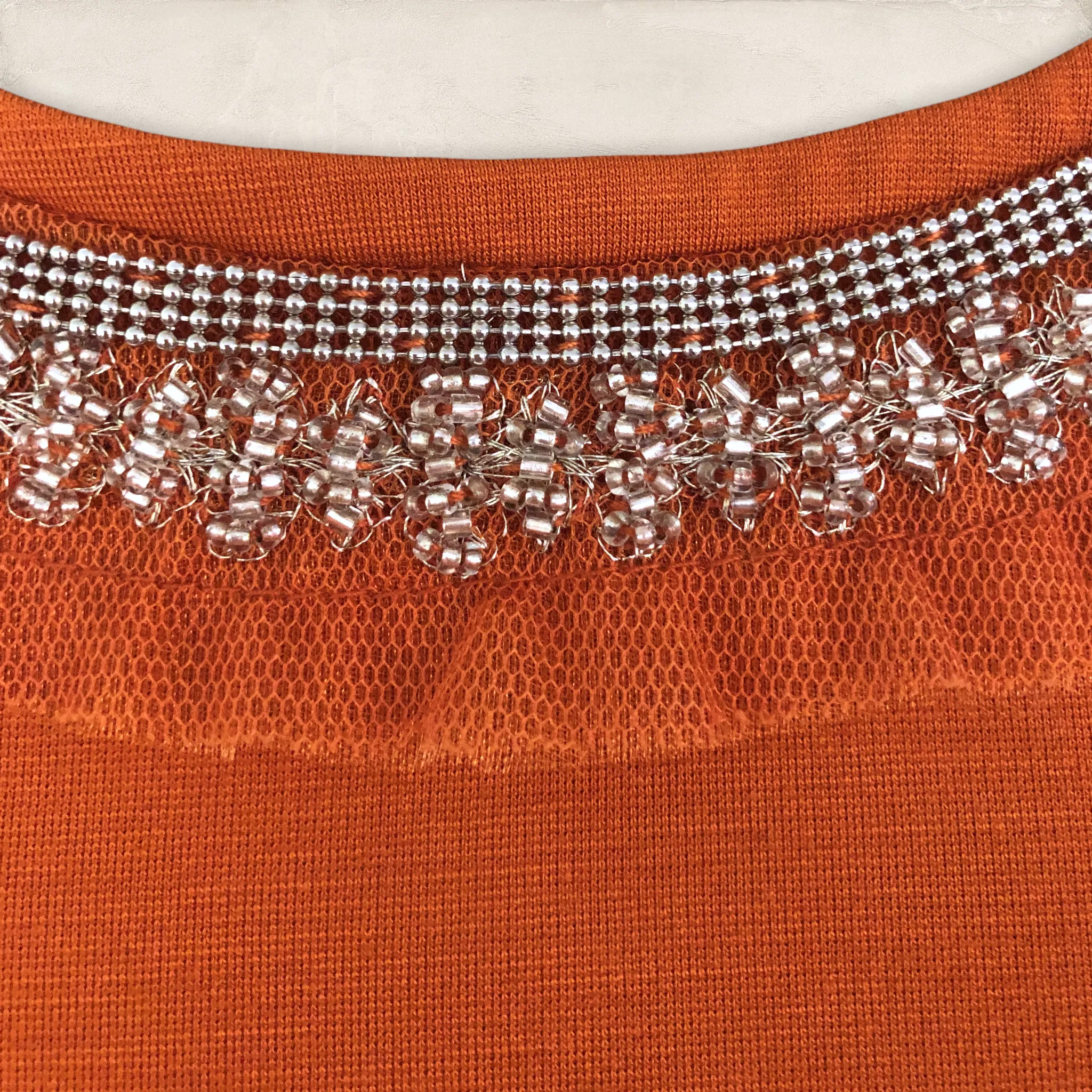 Banana Republic Womens Orange Embellished Pintuck Peplum Top UK 6 US 2 EU 34