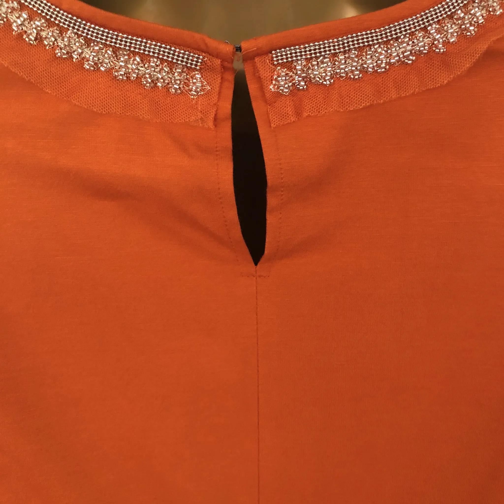Banana Republic Womens Orange Embellished Pintuck Peplum Top UK 6 US 2 EU 34