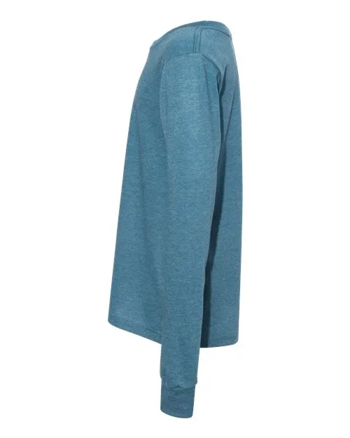 BELLA   CANVAS Youth Heather CVC Long Sleeve Tee 3501YCVC