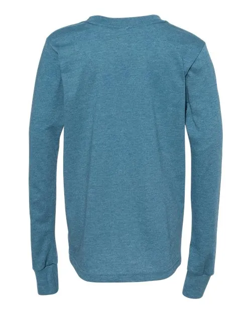 BELLA   CANVAS Youth Heather CVC Long Sleeve Tee 3501YCVC