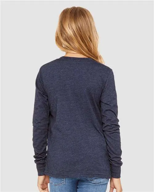 BELLA   CANVAS Youth Heather CVC Long Sleeve Tee 3501YCVC