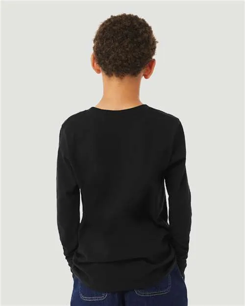 BELLA   CANVAS Youth Heather CVC Long Sleeve Tee 3501YCVC