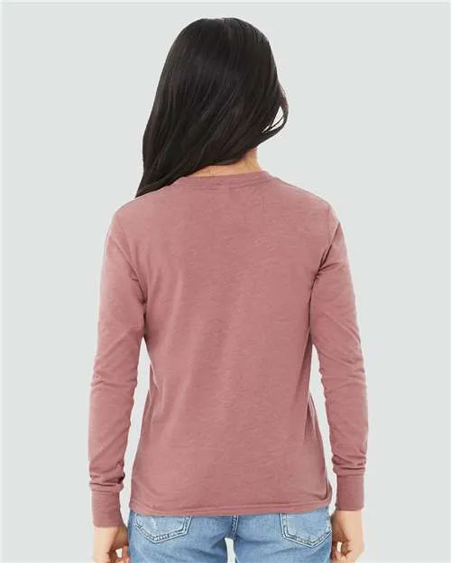 BELLA   CANVAS Youth Heather CVC Long Sleeve Tee 3501YCVC