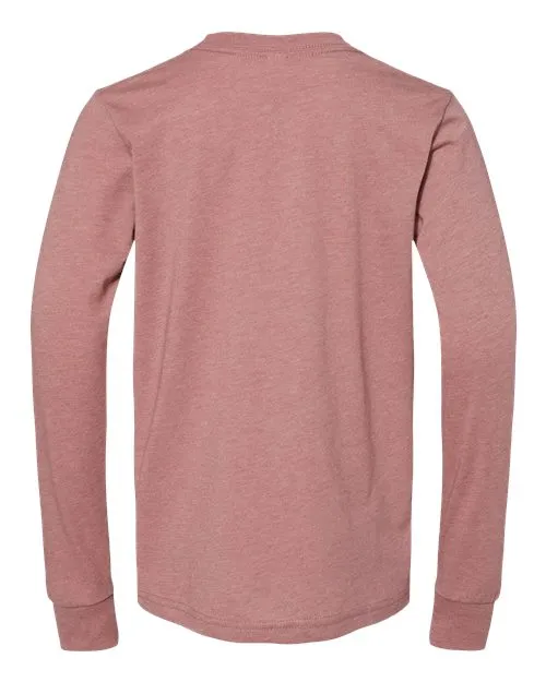 BELLA   CANVAS Youth Heather CVC Long Sleeve Tee 3501YCVC