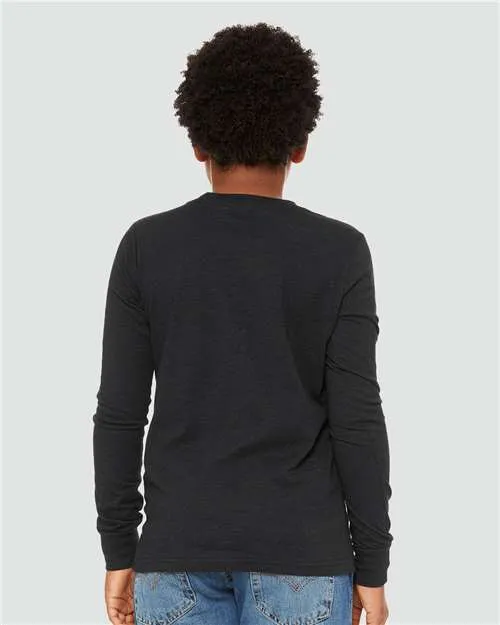 BELLA   CANVAS Youth Heather CVC Long Sleeve Tee 3501YCVC