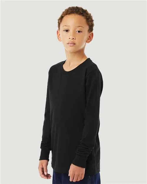 BELLA   CANVAS Youth Heather CVC Long Sleeve Tee 3501YCVC