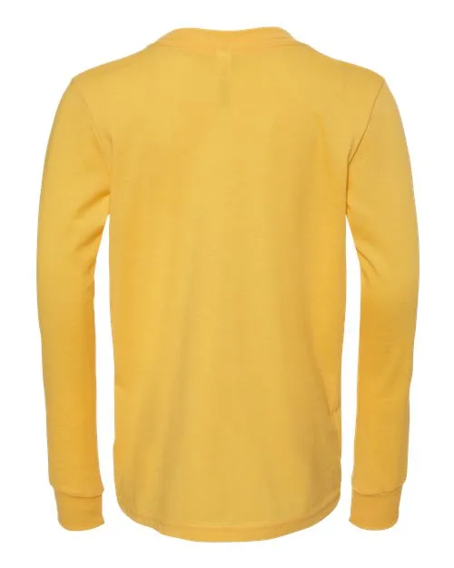 BELLA   CANVAS Youth Heather CVC Long Sleeve Tee 3501YCVC