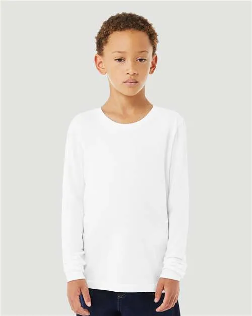 BELLA   CANVAS Youth Heather CVC Long Sleeve Tee 3501YCVC