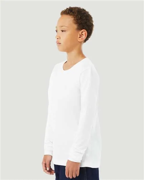 BELLA   CANVAS Youth Heather CVC Long Sleeve Tee 3501YCVC