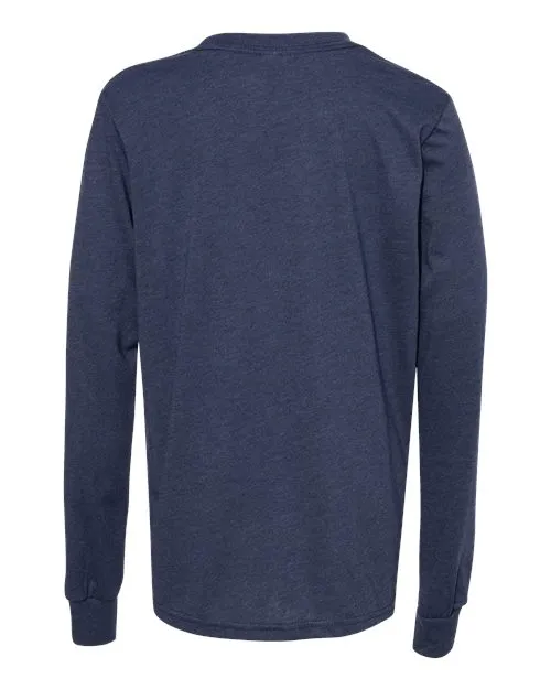 BELLA   CANVAS Youth Heather CVC Long Sleeve Tee 3501YCVC