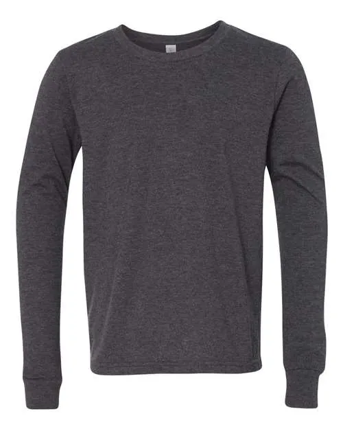 BELLA   CANVAS Youth Heather CVC Long Sleeve Tee 3501YCVC