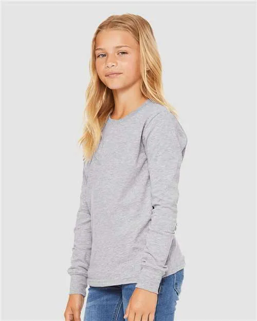 BELLA   CANVAS Youth Heather CVC Long Sleeve Tee 3501YCVC