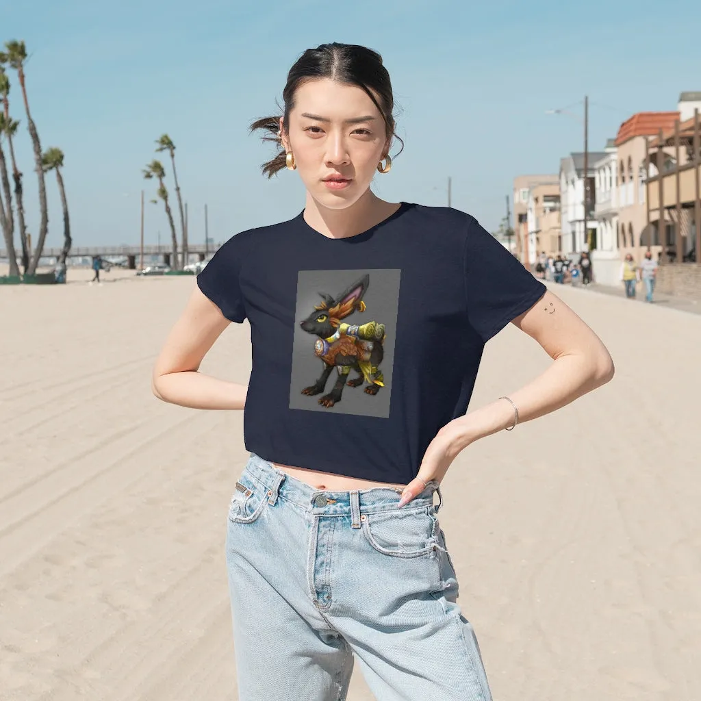 Black Amara Women's Flowy Cropped Tee