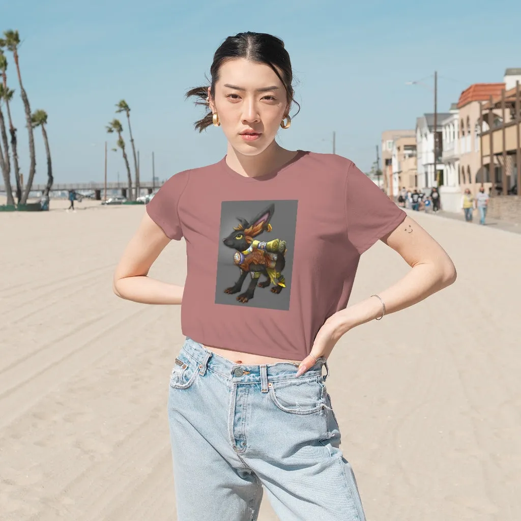 Black Amara Women's Flowy Cropped Tee