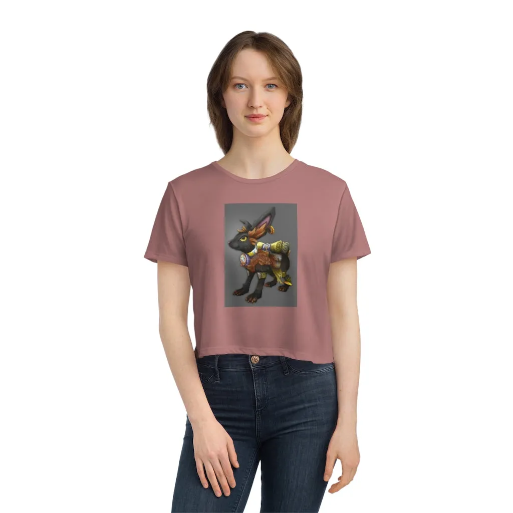 Black Amara Women's Flowy Cropped Tee