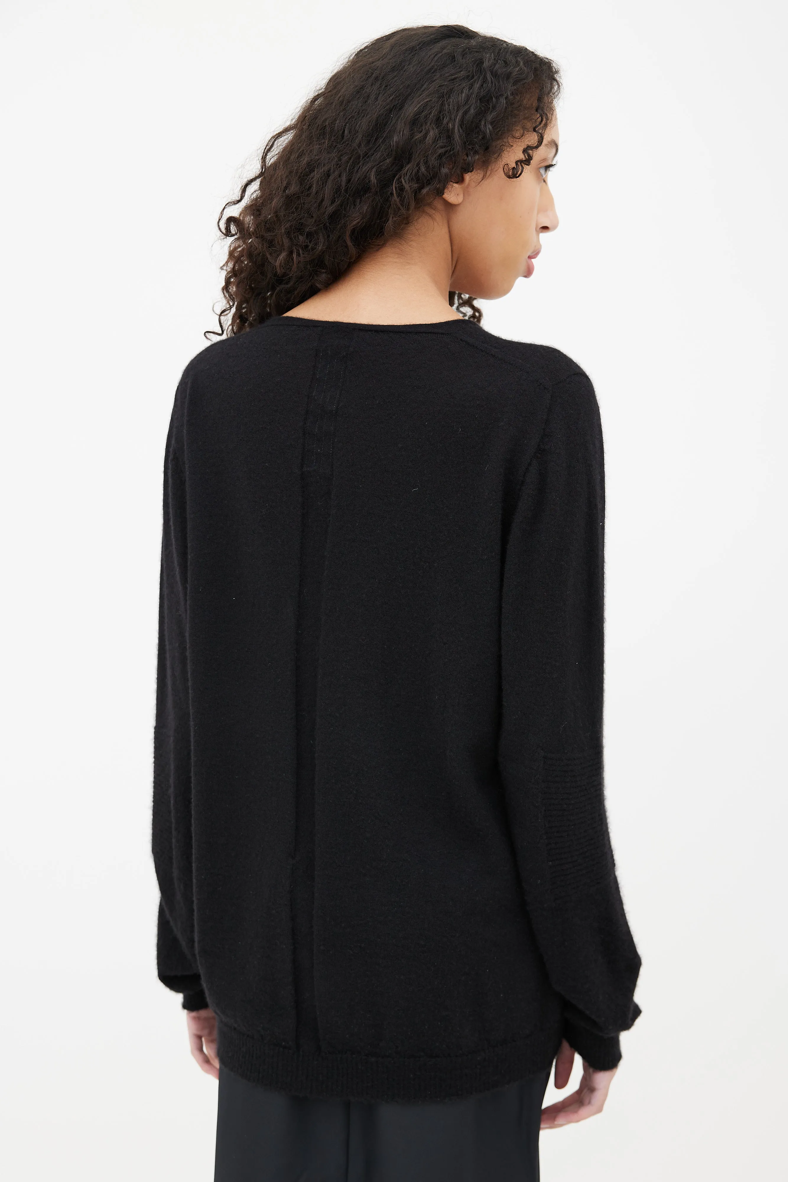 Black V-Neck Cashmere Sweater