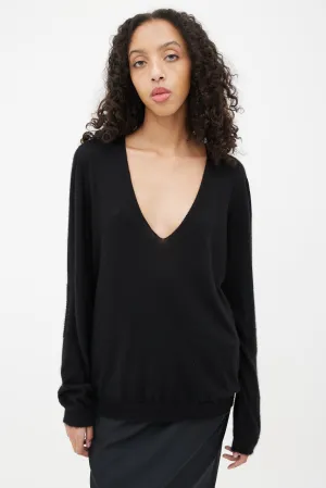 Black V-Neck Cashmere Sweater