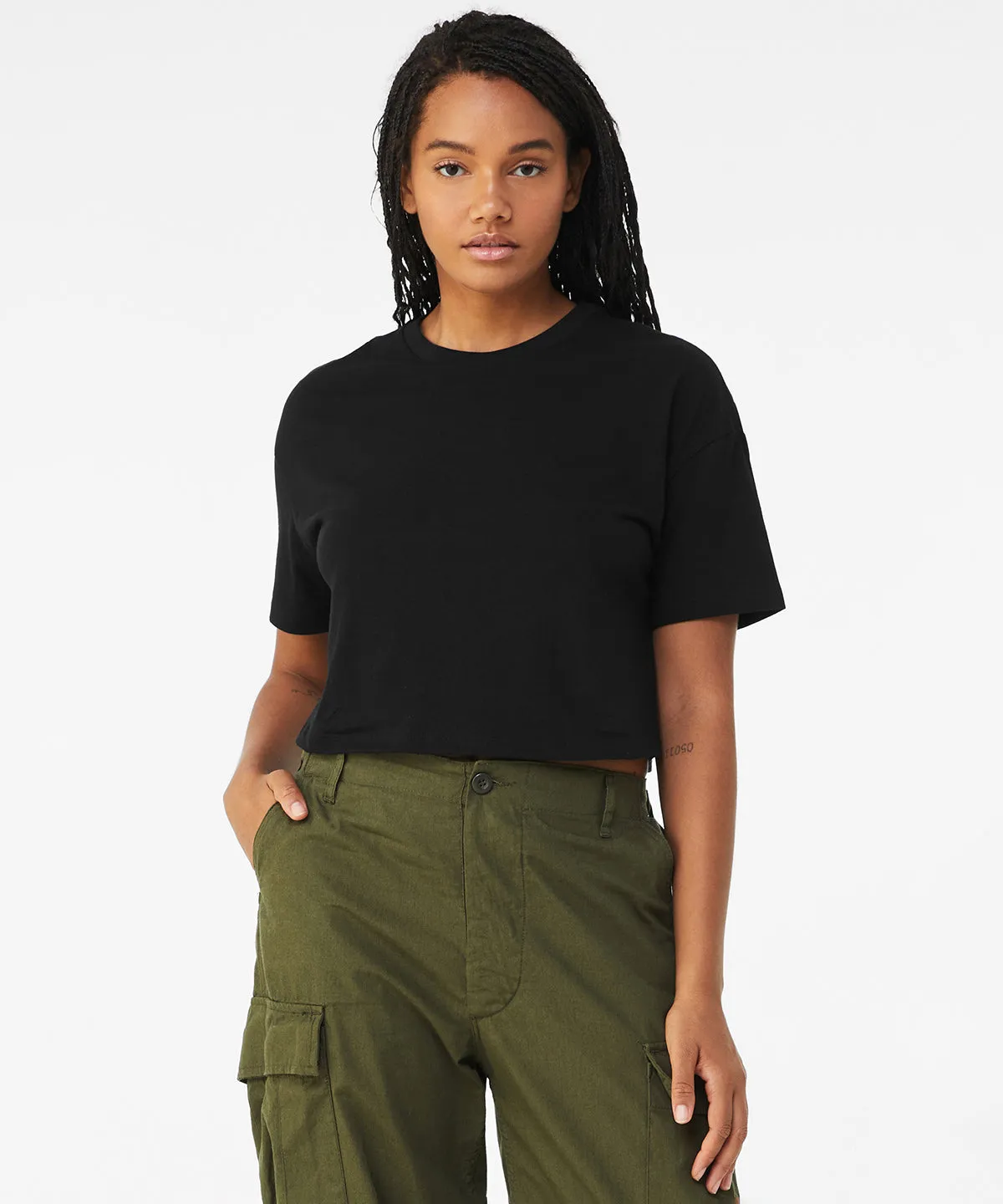 Black - Women’s Jersey crop tee