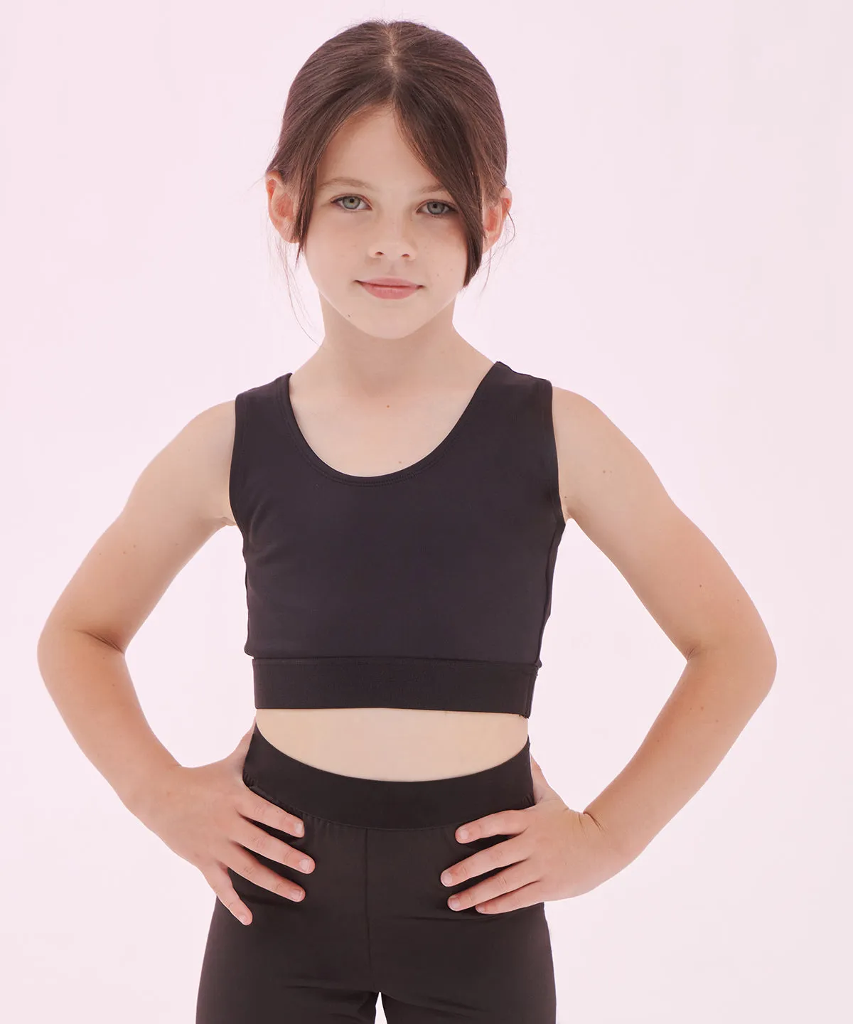 Black/Black - Kids fashion crop top