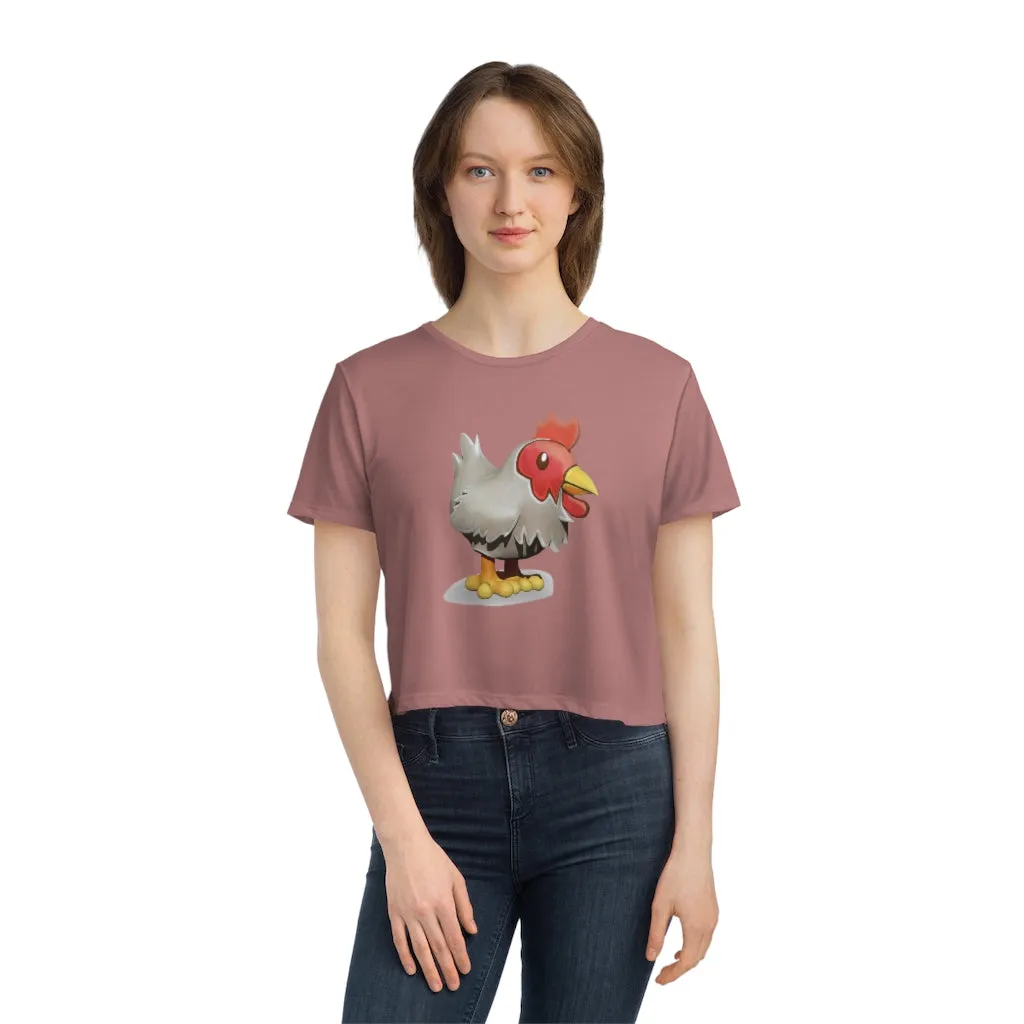 Chicken Women's Flowy Cropped Tee