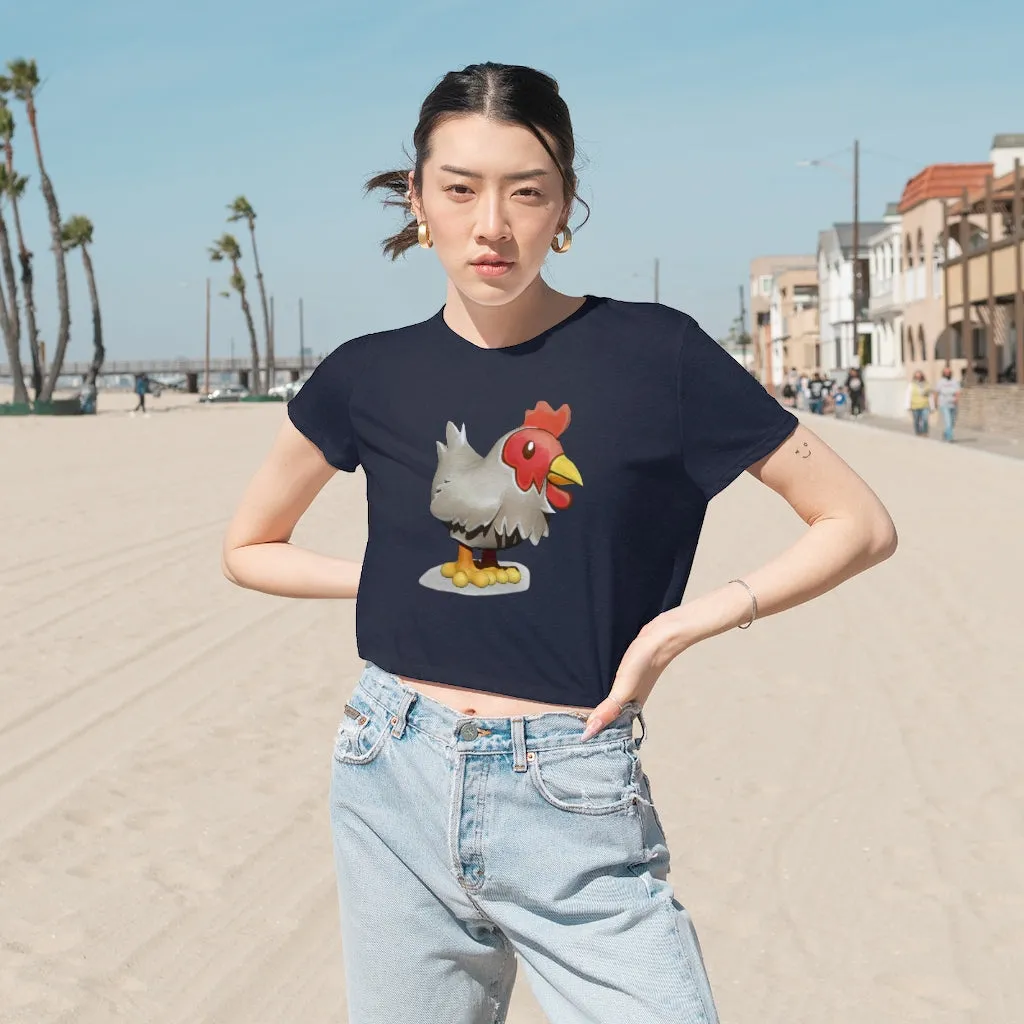 Chicken Women's Flowy Cropped Tee