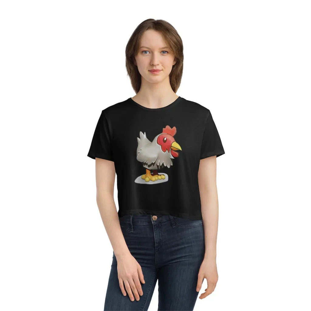Chicken Women's Flowy Cropped Tee