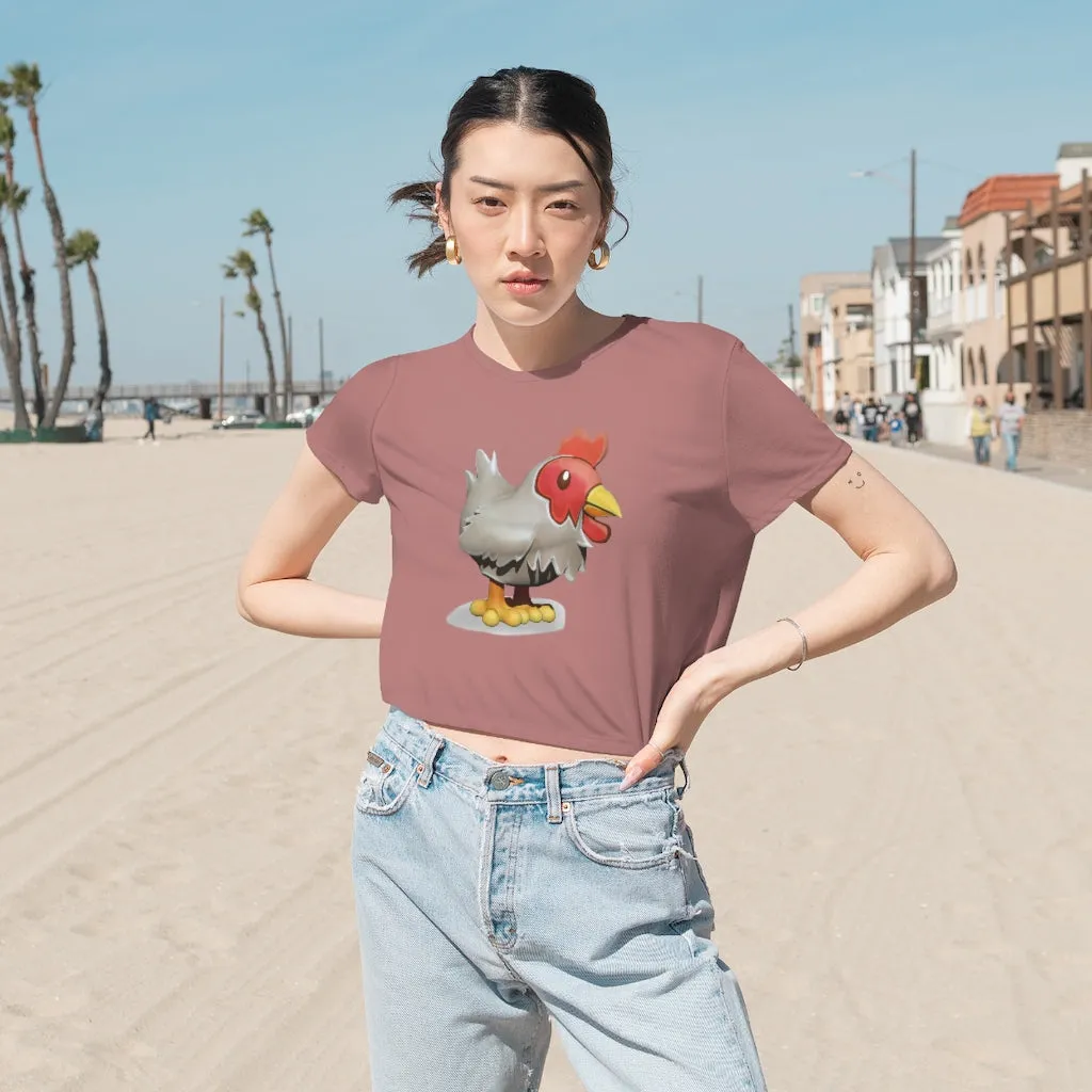 Chicken Women's Flowy Cropped Tee
