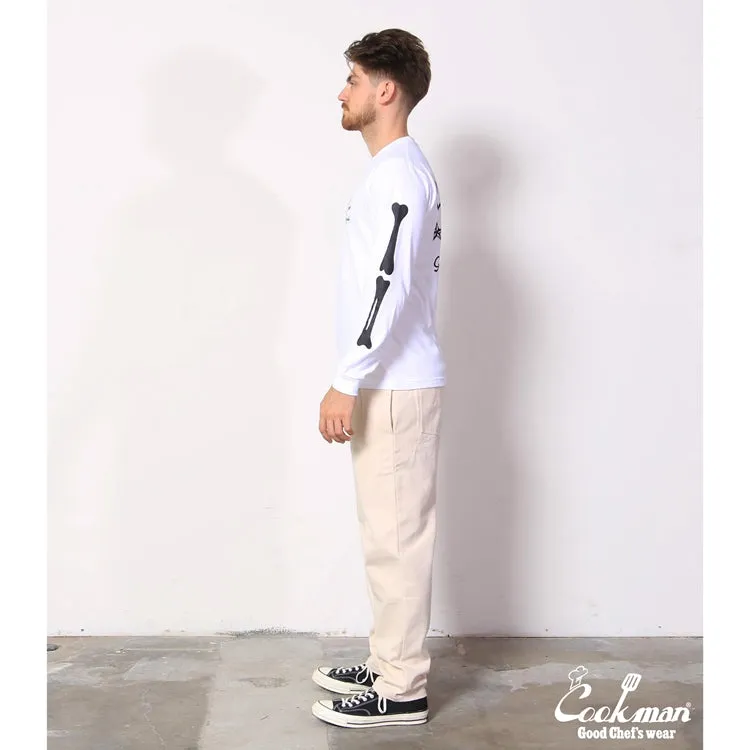 Cookman Long Sleeve T-shirts - Skull : White