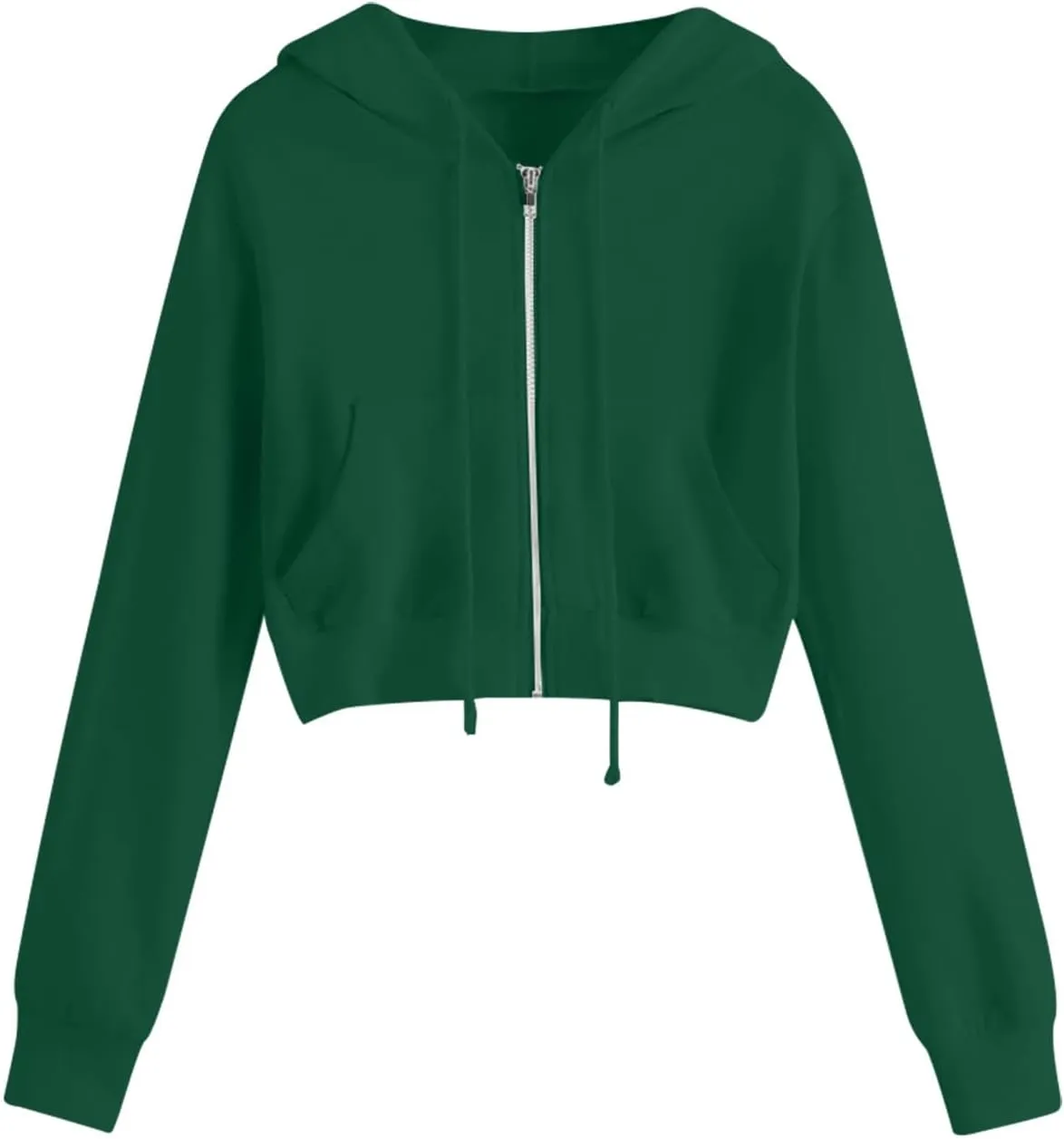 Cropped Hoodie Women Zip Up Hooded Sweatshirt 2023 Fashion Fall Crop Jackets Casual Cute Long Sleeve Crop Tops