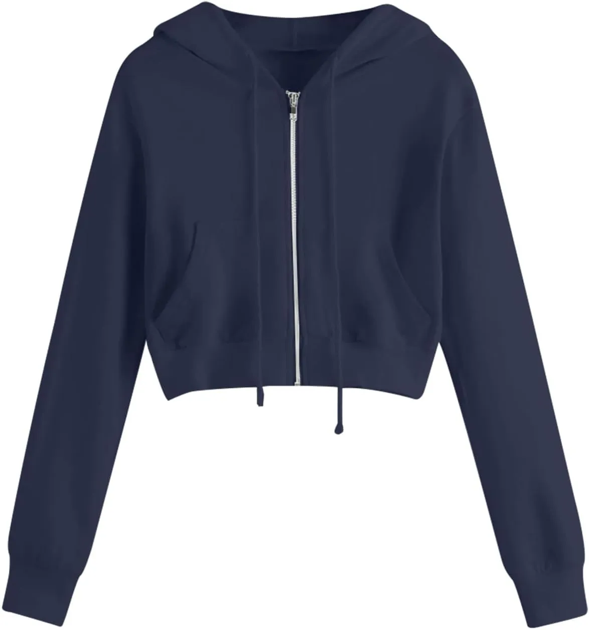 Cropped Hoodie Women Zip Up Hooded Sweatshirt 2023 Fashion Fall Crop Jackets Casual Cute Long Sleeve Crop Tops