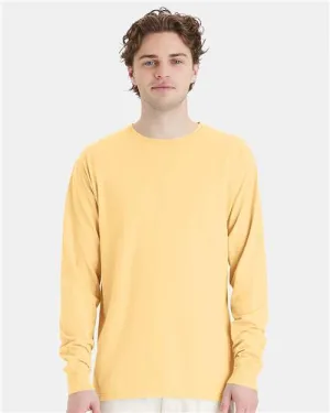 Custom Embroidered - ComfortWash by Hanes - Garment-Dyed Long Sleeve T-Shirt - Summer Squash Yellow - GDH200