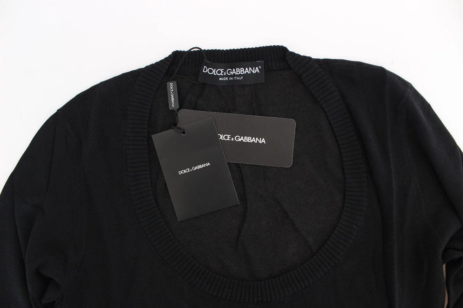 Dolce & Gabbana Black Cashmere Crewneck Sweater Pullover