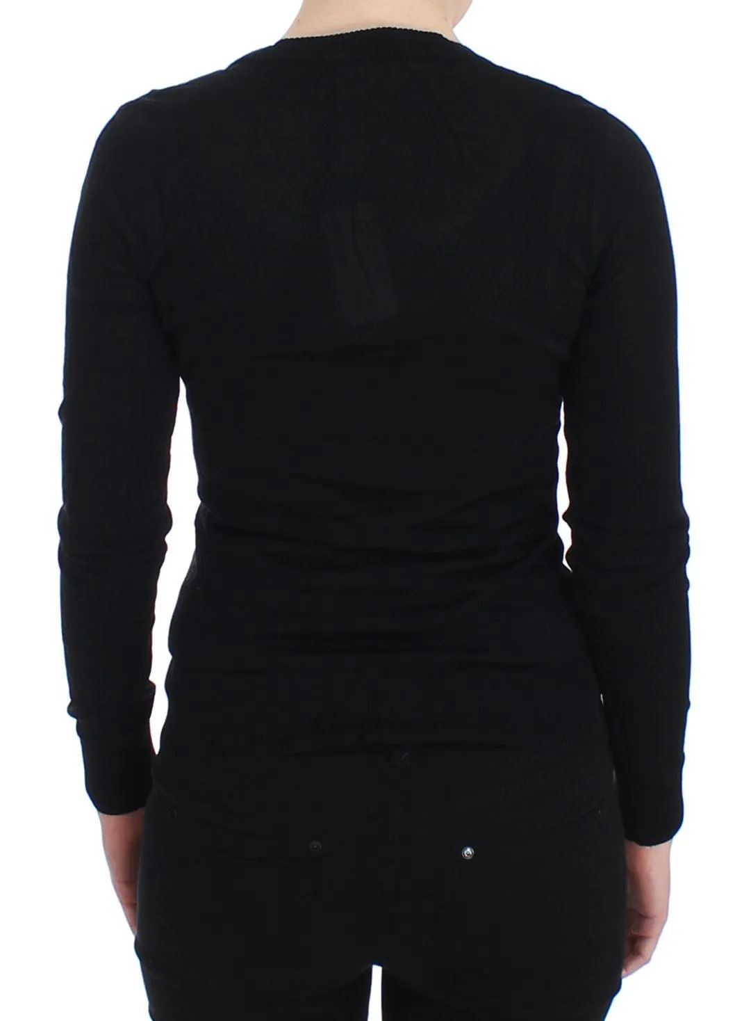 Dolce & Gabbana Black Cashmere Crewneck Sweater Pullover