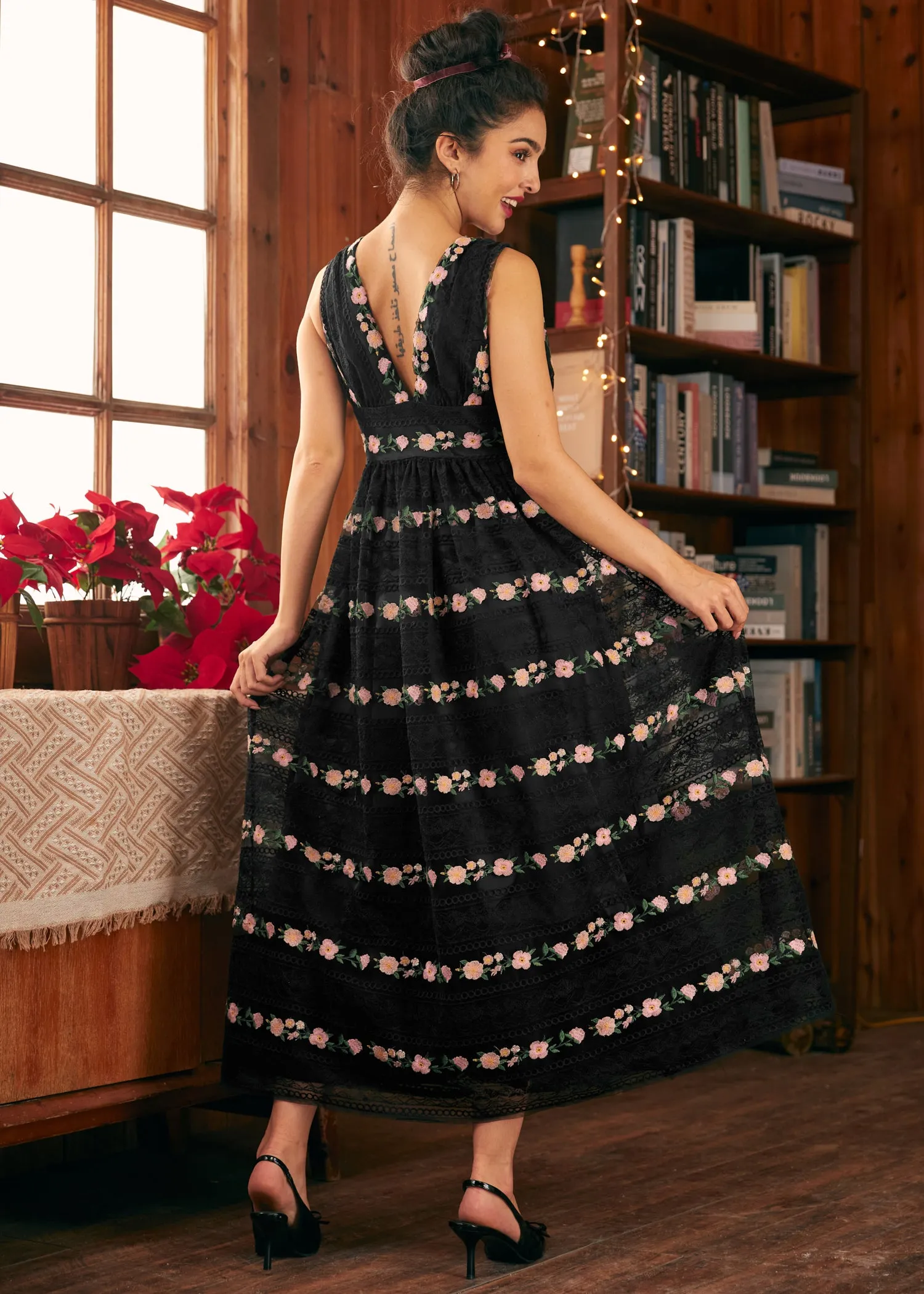 Enchanted Evening V-Neck Maxi Dress