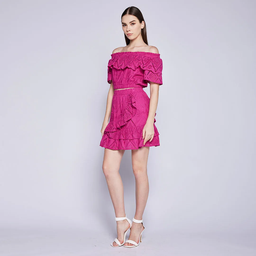 Eyelet Off Shoulder