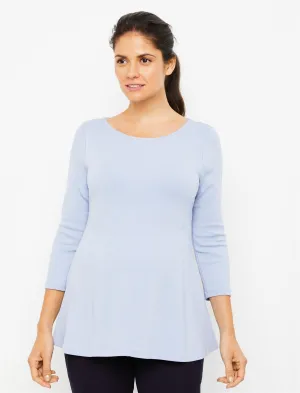 Fit And Flare Maternity Top in Light Blue