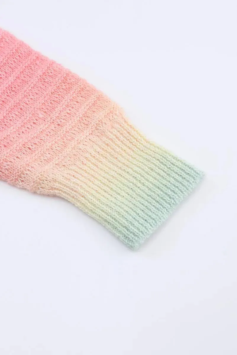 Gradient Knit Open Cardigan With Pockets for Women