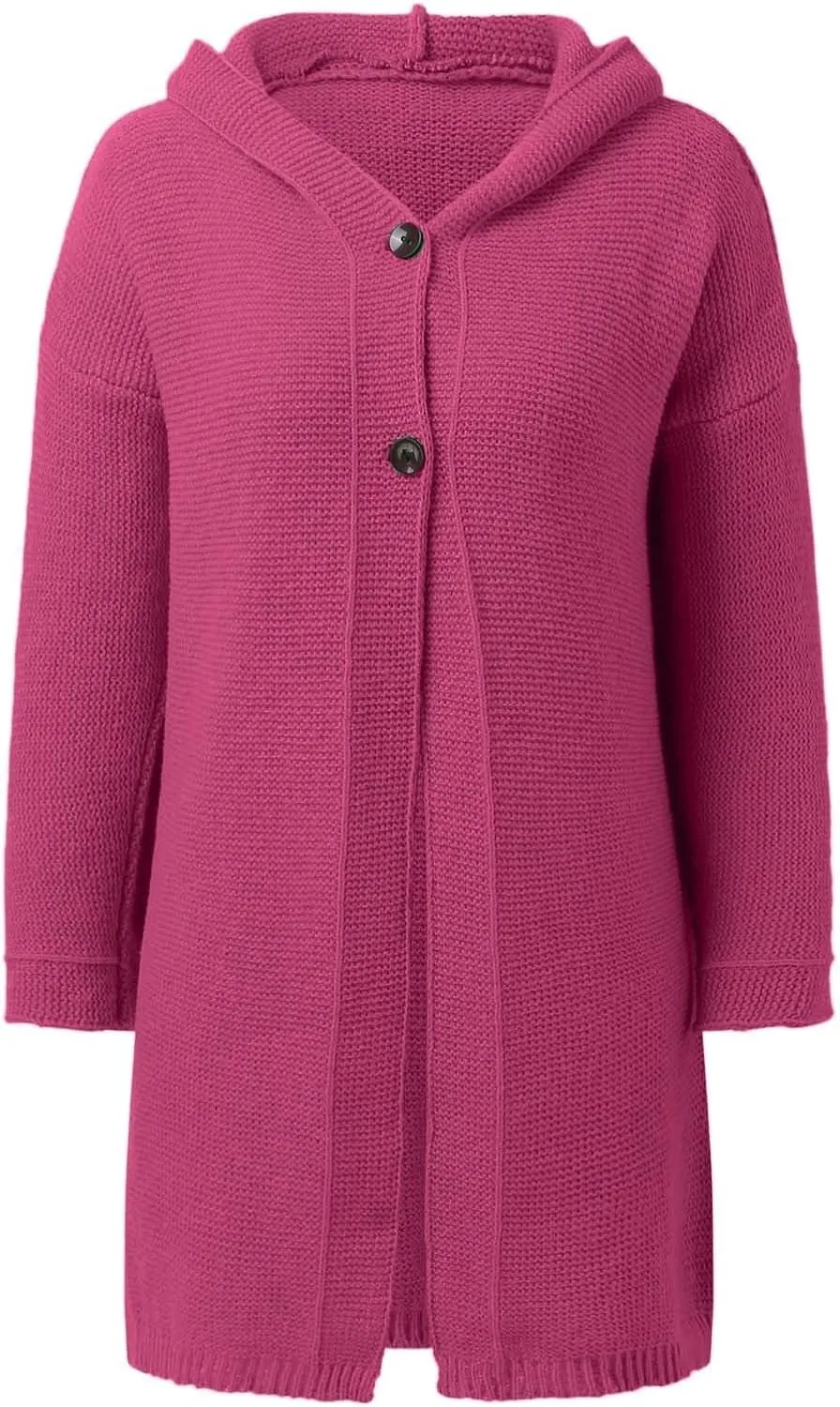 iLH Cardigan Sweaters for Women Casual Loose Open Front Sweater Coats Chunky Cable Knit Coat Fall Winter Hooded Outwear
