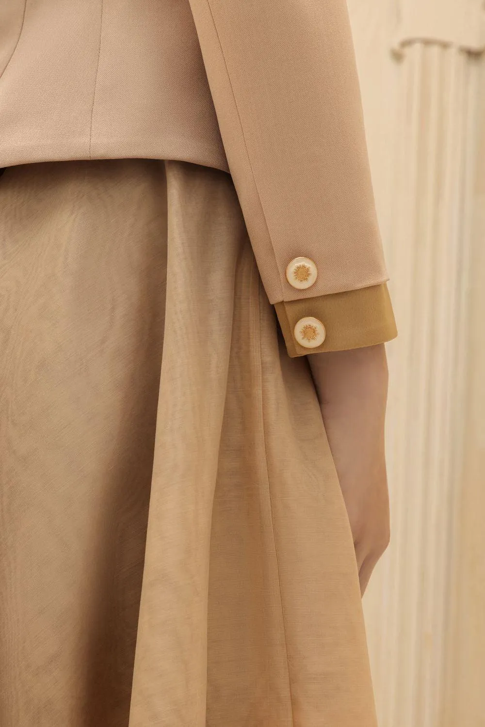 Jeanne Peplum Long Sleeved Polycotton Jacket
