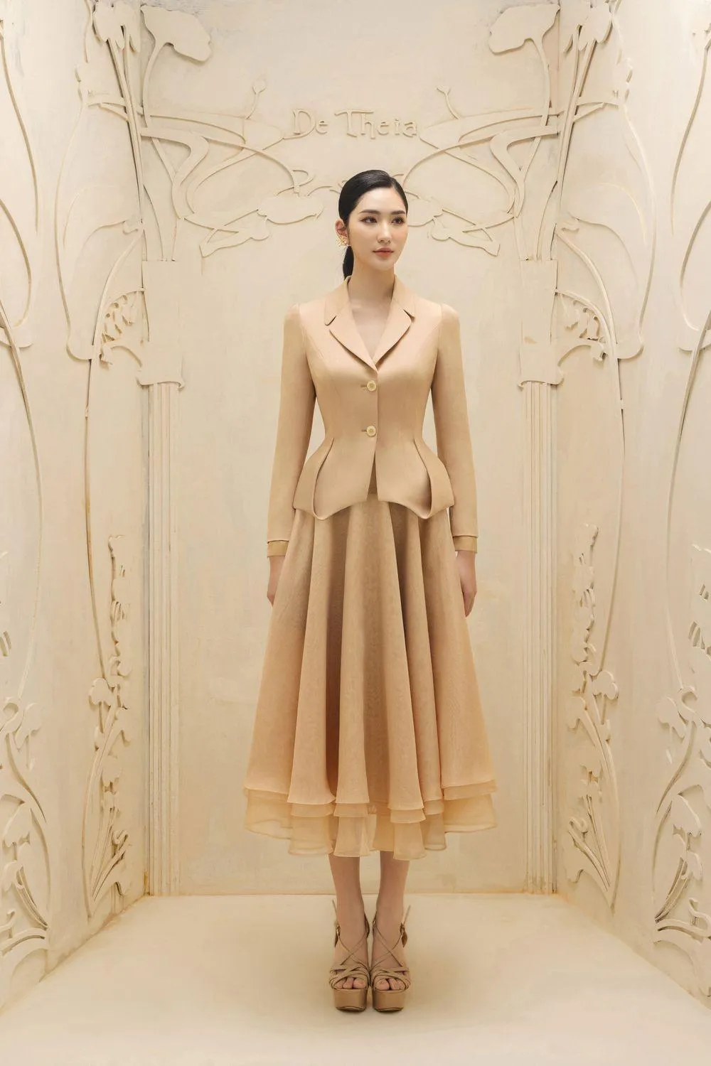 Jeanne Peplum Long Sleeved Polycotton Jacket