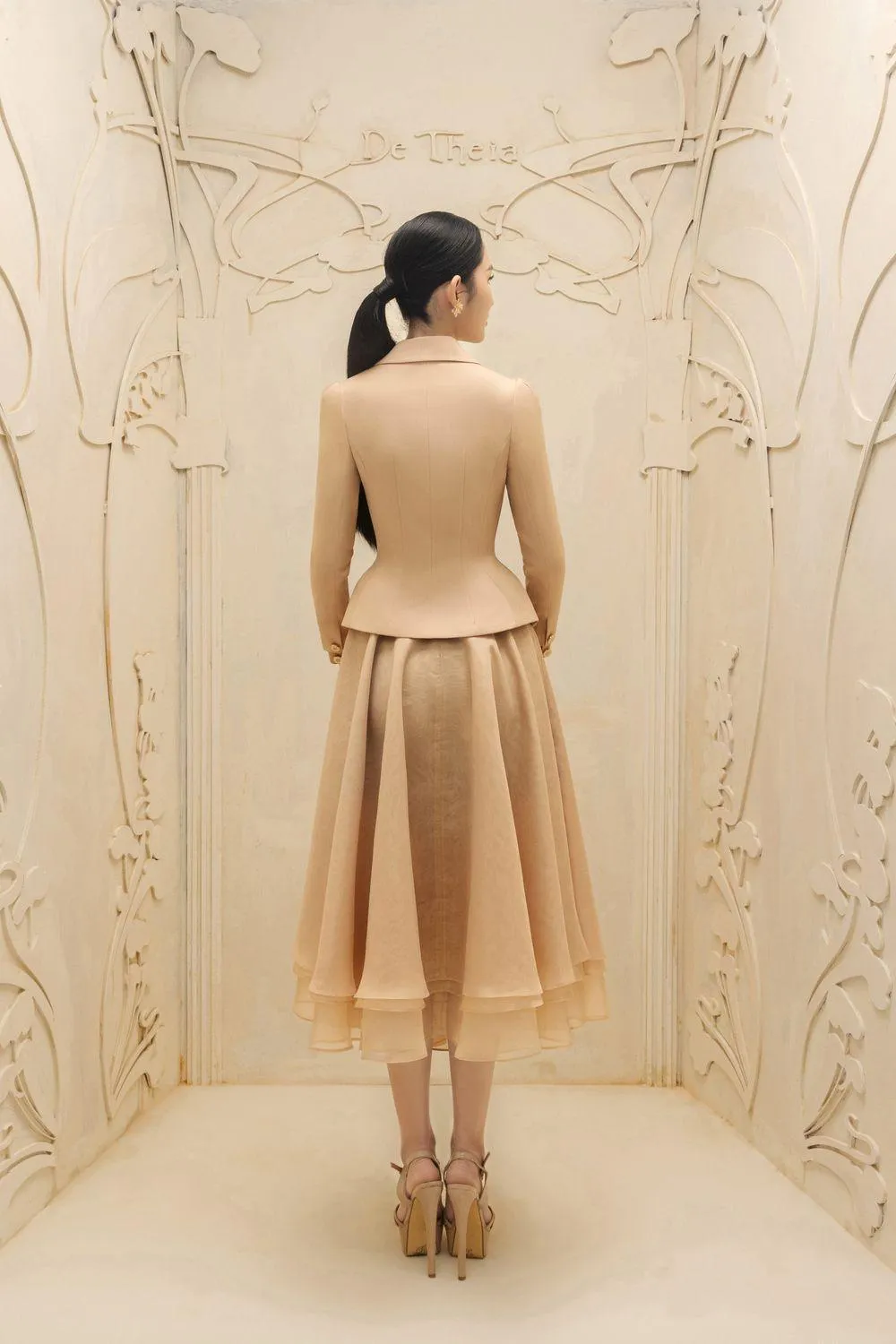 Jeanne Peplum Long Sleeved Polycotton Jacket