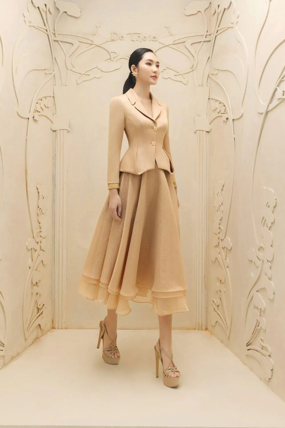 Jeanne Peplum Long Sleeved Polycotton Jacket