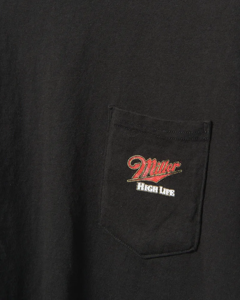 Junk Food WOMEN'S MILLER HIGH LIFE FLEA MARKET CROP - BLACK