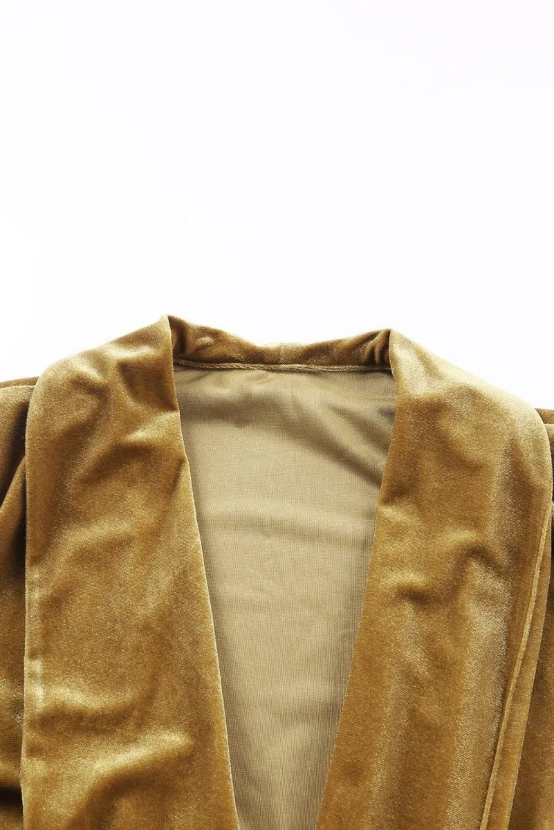 Long Velvet Open Duster