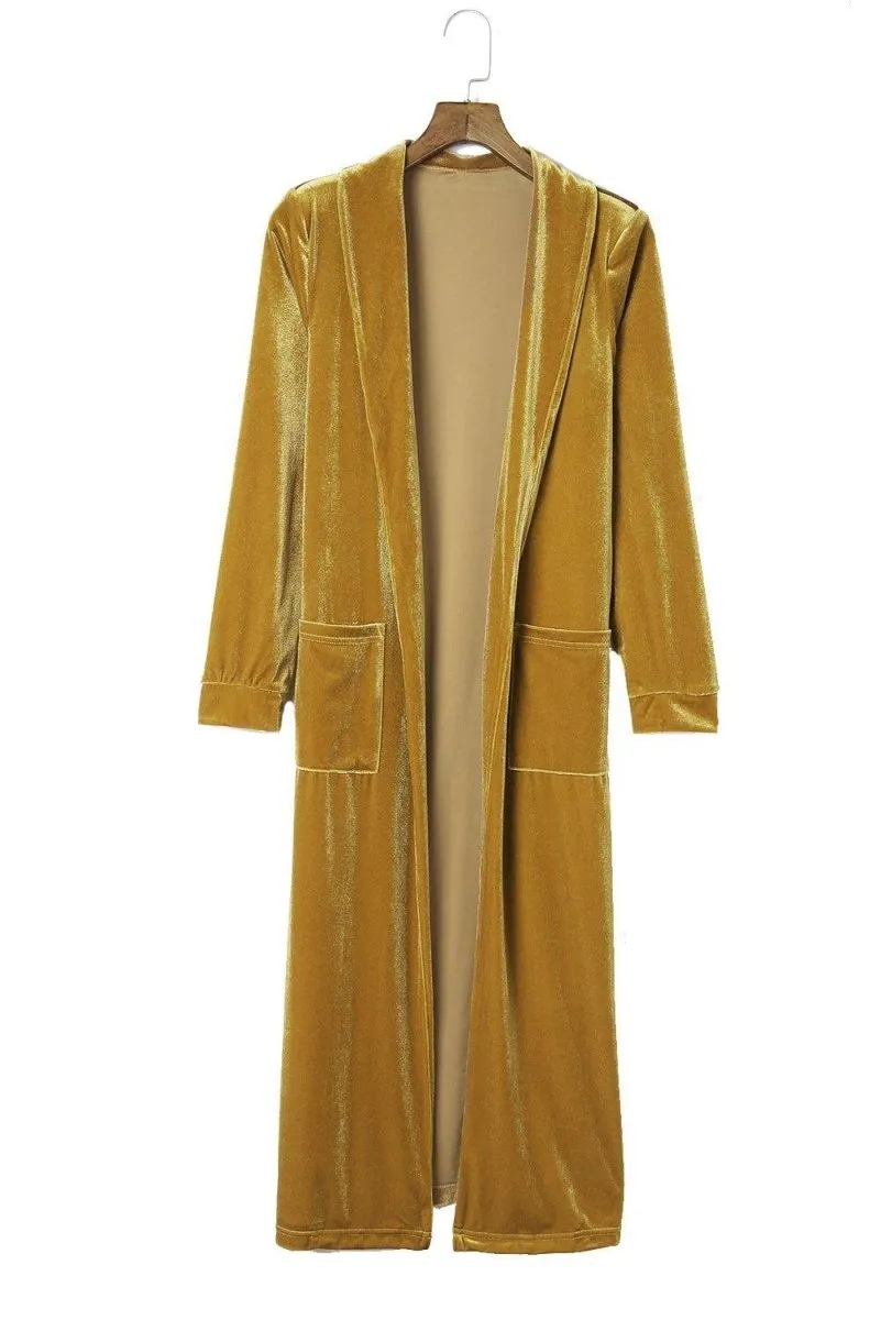 Long Velvet Open Duster