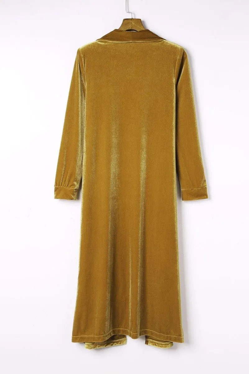 Long Velvet Open Duster