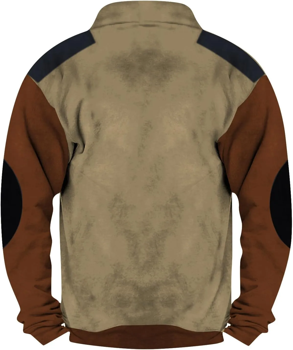 Men's Gifts Ideas Retro Quarter Zip Patchwork Sweatshirts Long Sleeve Pullover With Fleece Collar Sweater, M-5XL