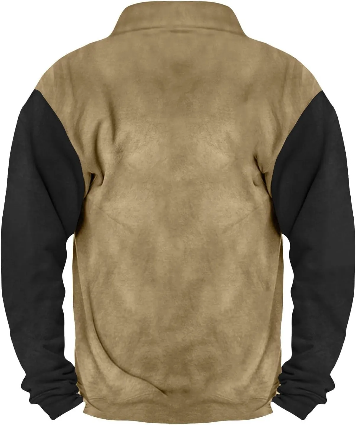 Men's Gifts Ideas Retro Quarter Zip Patchwork Sweatshirts Long Sleeve Pullover With Fleece Collar Sweater, M-5XL