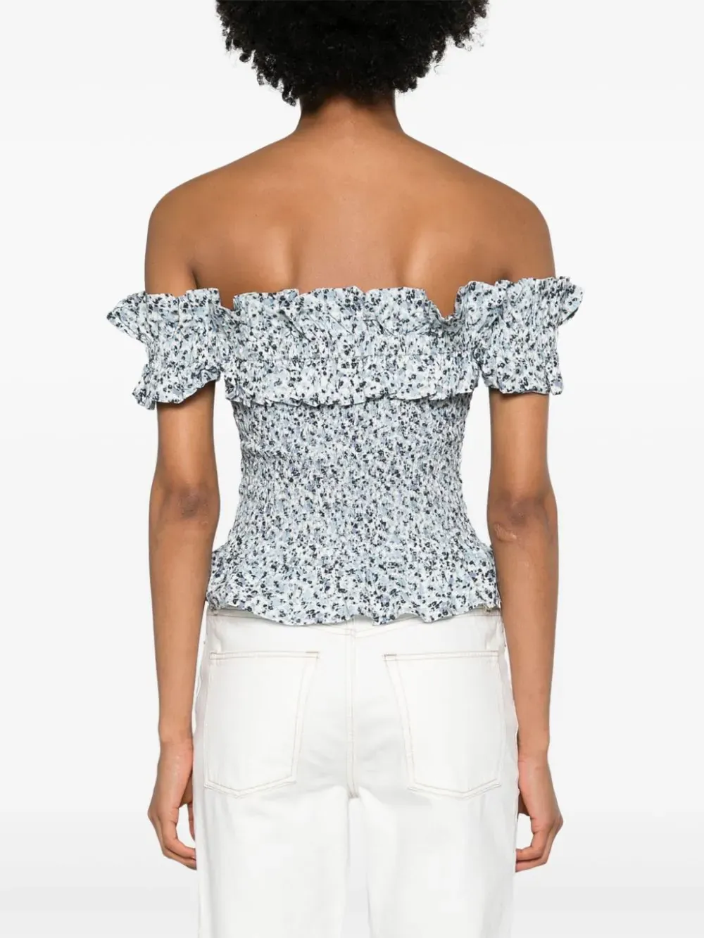 Printed Cotton Off-Shoulder Top