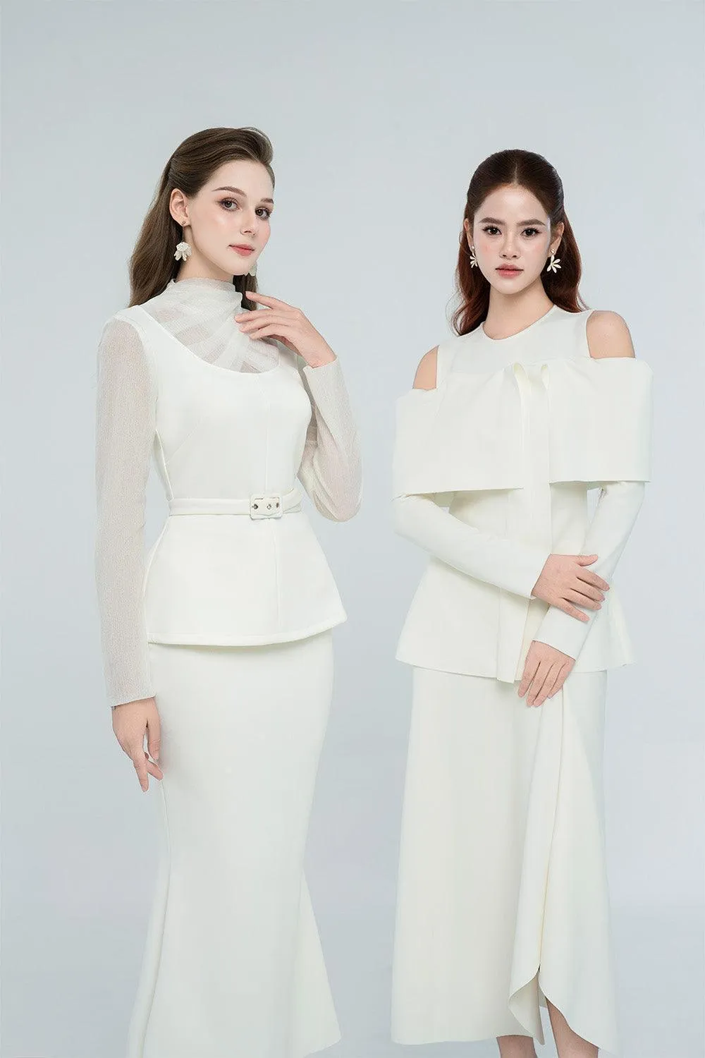 Remy Peplum Cold Shoulder Sleeved Spandex Top